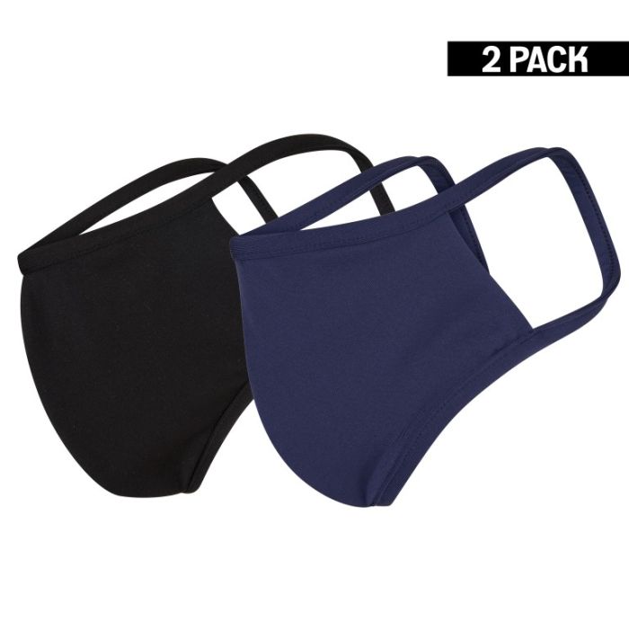 Dames 2-Pack Mondkapjes Zwart/Donkerblauw maat S