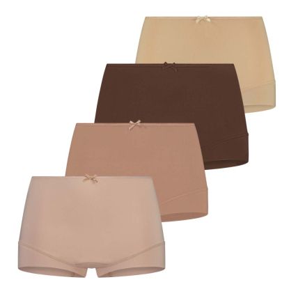 RJ Pure Color Dames Short 4-Pack 'Nudies'